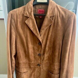Cole Haan Blazer- Style Suede Jacket, Brown, Size 14 (runs small)
